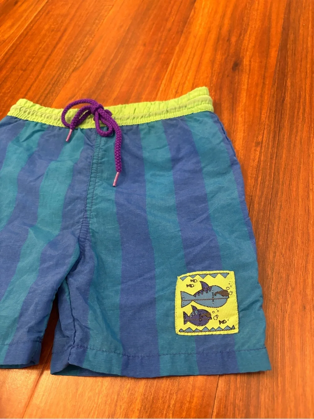Starfish Vintage Blue Stripe Fish Swim Trunks